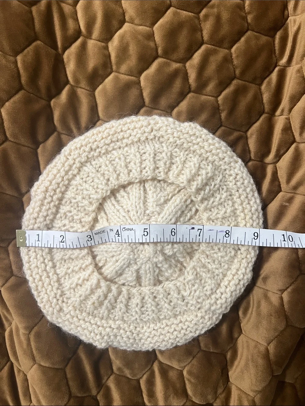 Pure Wool Youth Cream Knit Vintage Pom-Pom Beret for Archie Brown & Sons